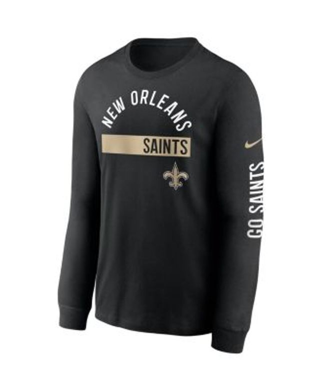 New Orleans Saints T-Shirt - White Stripped Long Sleeve Tee