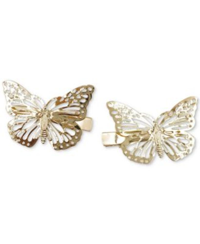 2-Pc. Gold-Tone Butterfly Hair Clip Set, Created for Macy's