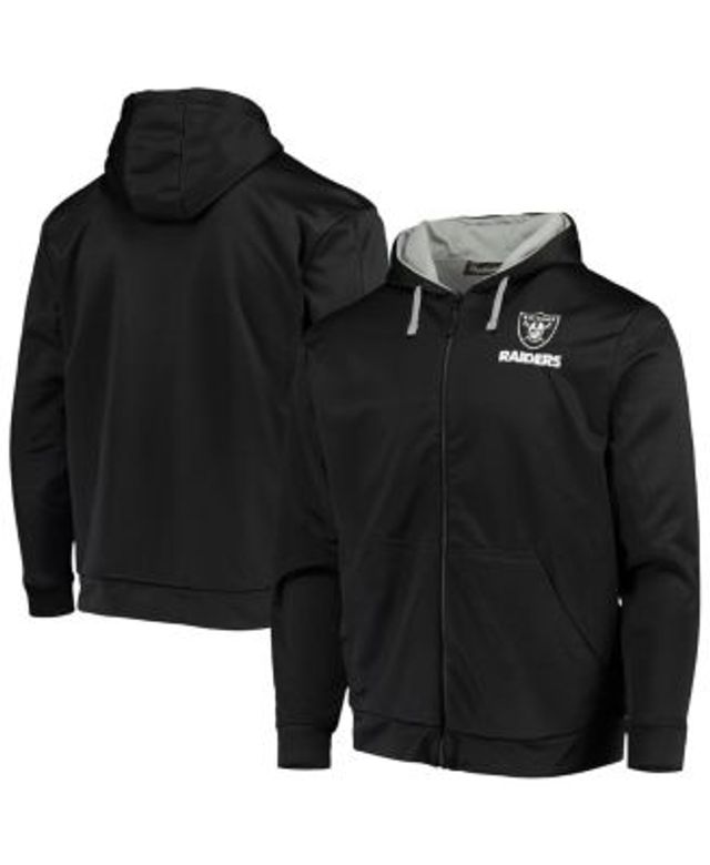 Men's New Era Gray/Black Las Vegas Raiders Big & Tall League Raglan  Quarter-Zip Hoodie