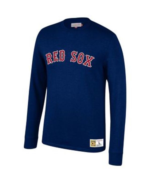 Men's Nike Red/Navy Boston Red Sox Cooperstown Collection Rewind Splitter  Slub Long Sleeve T-Shirt