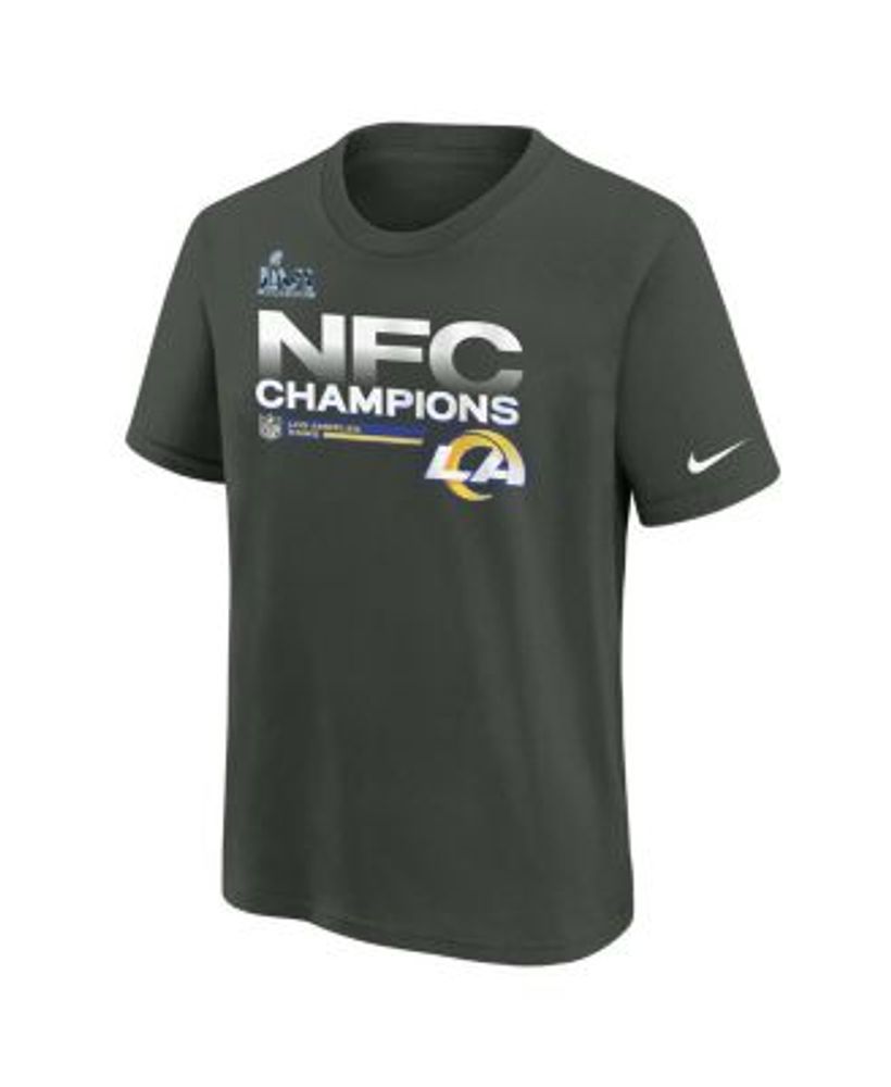 Nike Preschool Boys and Girls Anthracite Los Angeles Rams 2021 NFC  Champions Locker Room Trophy Collection T-shirt