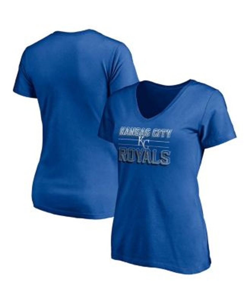 Women's Fanatics Branded Royal Milwaukee Brewers Bunt Raglan V-Neck T-Shirt