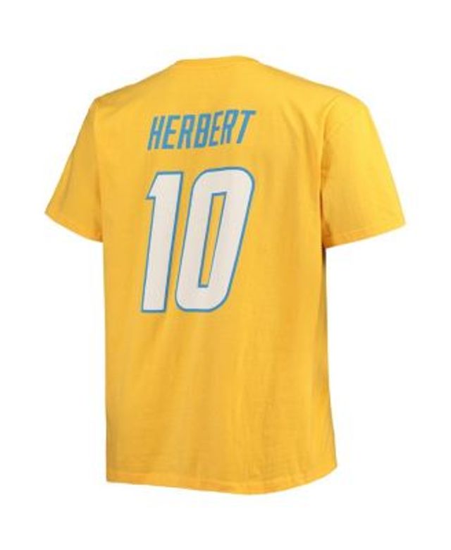 Fanatics Branded Men's Justin Herbert Powder Blue Los Angeles Chargers Player Icon Name and Number T-Shirt - Powder Blue