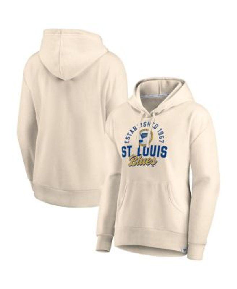 Fanatics Women's Branded Oatmeal St. Louis Blues Carry the Puck Pullover Hoodie  Sweatshirt