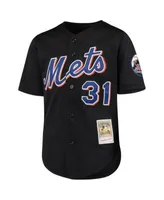 Youth Mitchell & Ness Mike Piazza Black New York Mets Cooperstown  Collection Mesh Batting Practice Jersey