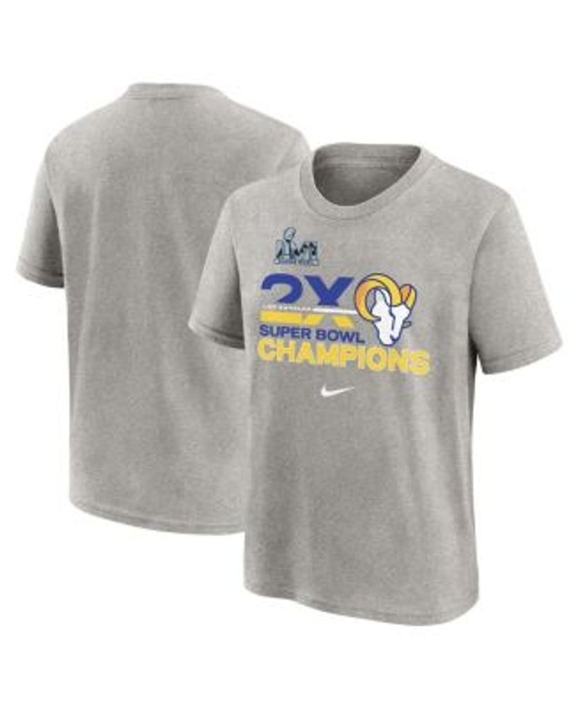 Youth Nike Anthracite Los Angeles Rams Super Bowl LVI Champions Roster T-Shirt