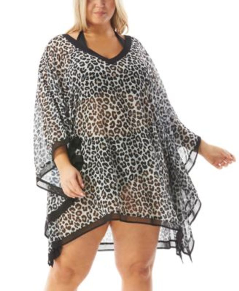 Plus Size Animal-Print Caftan Cover-Up
