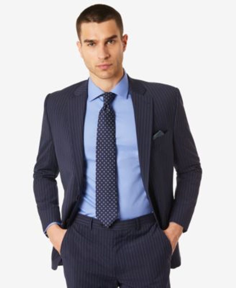 Lauren Ralph Lauren Men's Classic-Fit UltraFlex Stretch Light Blue Pinstripe  Double-Breasted Suit Jacket - Macy's