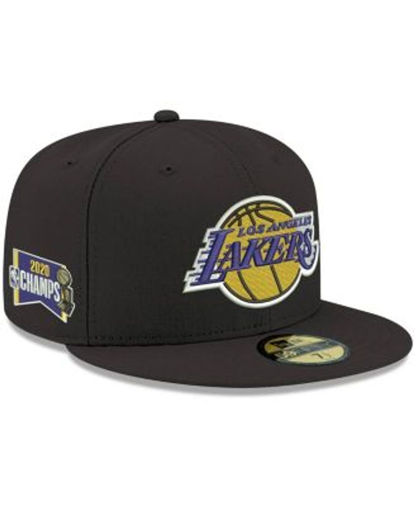 New Era Men's Black Los Angeles Lakers Banner Side Patch Palm 59Fifty  Fitted Hat