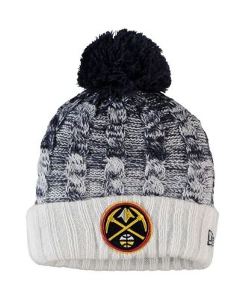 Girls Youth Navy Dallas Cowboys Cable Cuffed Knit Hat with Pom