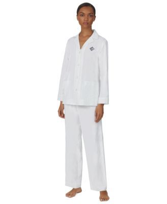 Women's Linen Notch-Collar & Pajama Pants Set