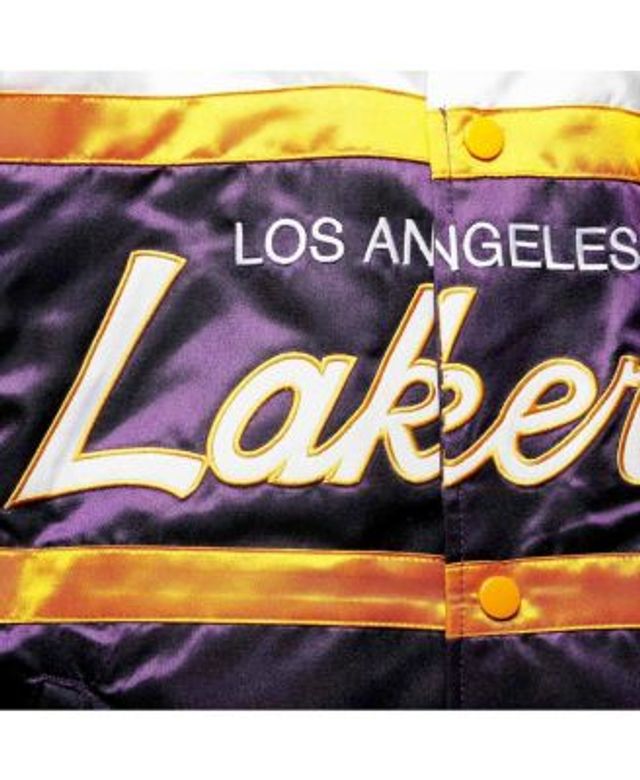 Youth Mitchell & Ness Purple Los Angeles Lakers Hardwood Classics Paintbrush Full-Zip Windbreaker Jacket Size: Large