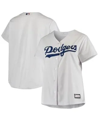 Men's Stitches Royal Los Angeles Dodgers Button-Down Raglan Replica Jersey