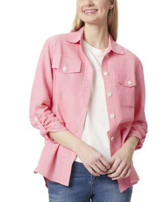Women's Shacket Jacket with Rolled Tab
