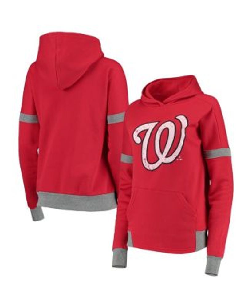 Majestic Athletic Youth Washington Nationals Geo Pullover Hoodie, Red,  Medium