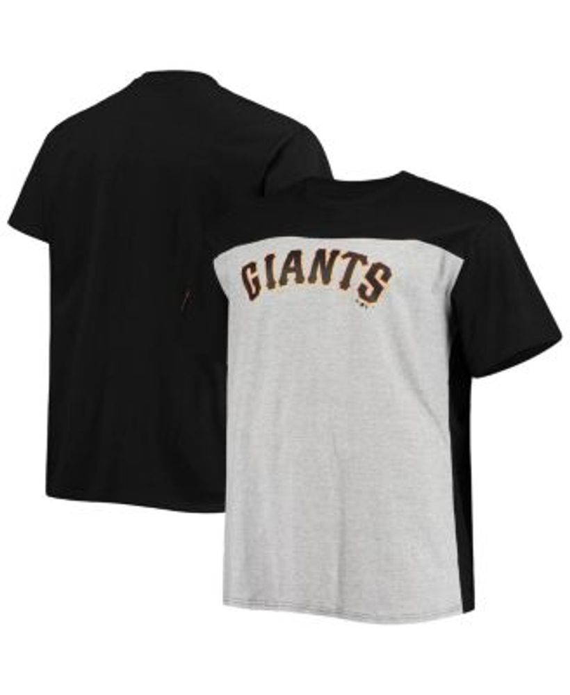 Fanatics Men's Branded Black and Heathered Gray San Francisco Giants Big  Tall Colorblock T-shirt