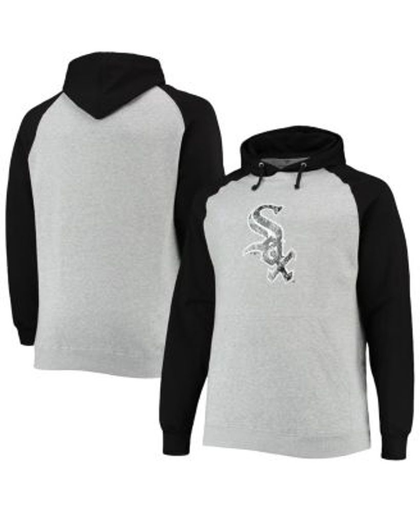 Fanatics Men's Branded Heather Gray, Black Chicago White Sox Big and Tall  Raglan Pullover Hoodie