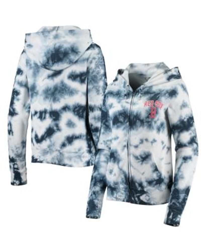 Women's New Era White Detroit Tigers Tie-Dye Full-Zip Hoodie