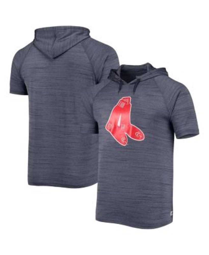 Youth Stitches Heathered Navy Boston Red Sox Raglan Short Sleeve Pullover  Hoodie 