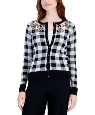 Plaid Sequined Cardigan, Created for Macy's