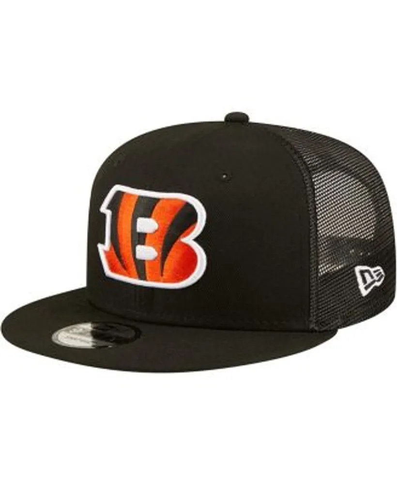 New Era Men's Black Cincinnati Bengals Team Classic Trucker 9FIFTY Snapback  Hat