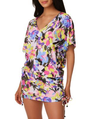 Women's Paradise Garden Drawstring Caftan Cover-Up, Created for Macy's