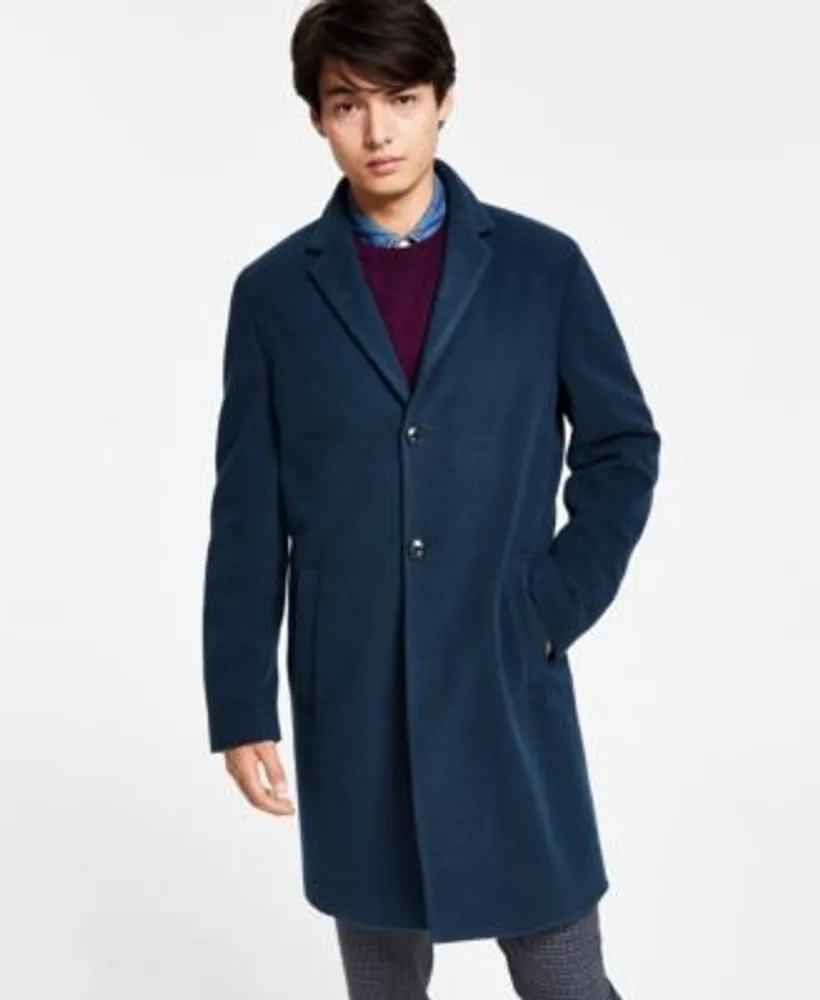 Tallia Men's Wool Slim-Fit Double-Breasted Overcoat - Macy's