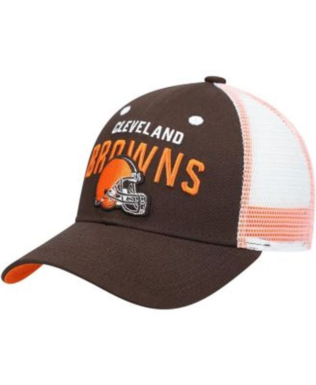 Youth New Era Brown/Orange Cleveland Browns 2021 NFL Sideline Sport  Historic Pom Cuffed Knit Hat