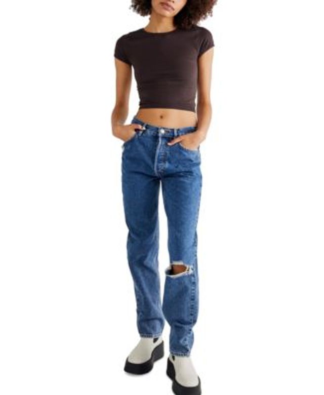 Avec Les Filles Women's Cotton Ripped Straight-Leg Jeans | Connecticut Post  Mall