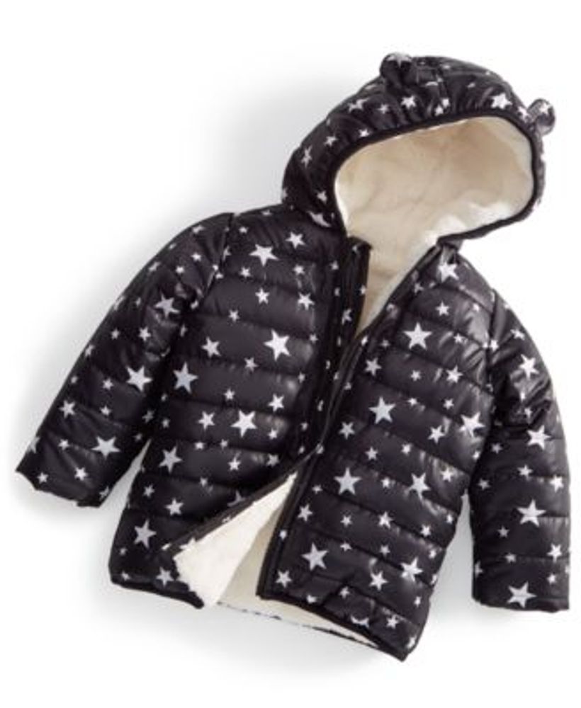 Baby Boys Star-Print Puffer Coat, Created for Macy's
