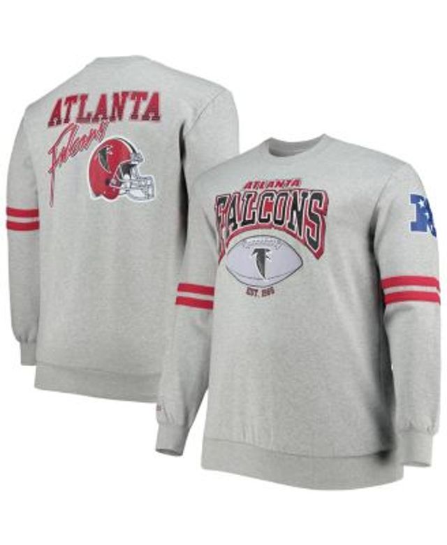 Mitchell & Ness Heathered Gray Pittsburgh Steelers Big & Tall Allover Print Pullover Sweatshirt Heather Gray