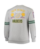 Men's Mitchell & Ness Heather Gray Seattle Seahawks Big and Tall Allover Print Pullover Sweatshirt Heathered Gray