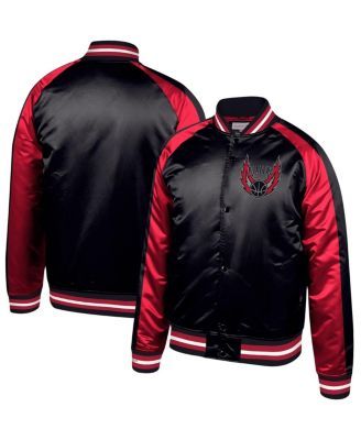 Men's Black Portland Trail Blazers Hardwood Classics Satin Raglan Full-Snap Jacket