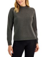 Women's Zip-Back Mock-Neck Sweater, Created for Macy's
