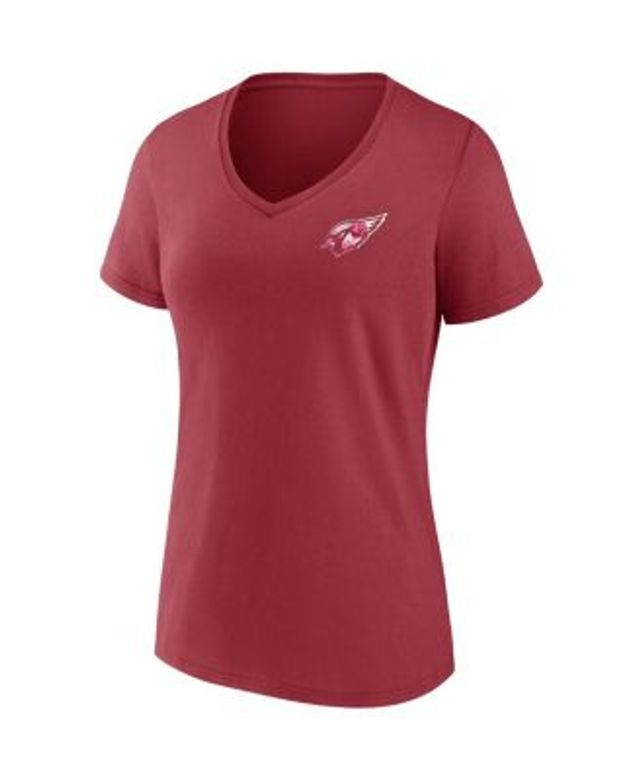 Women's Fanatics Branded Cardinal Arizona Cardinals True Pride V-Neck T- Shirt 