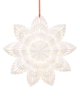Northern Holiday Paper Star with LED Wall Hanging Decoration, Created for Macy's