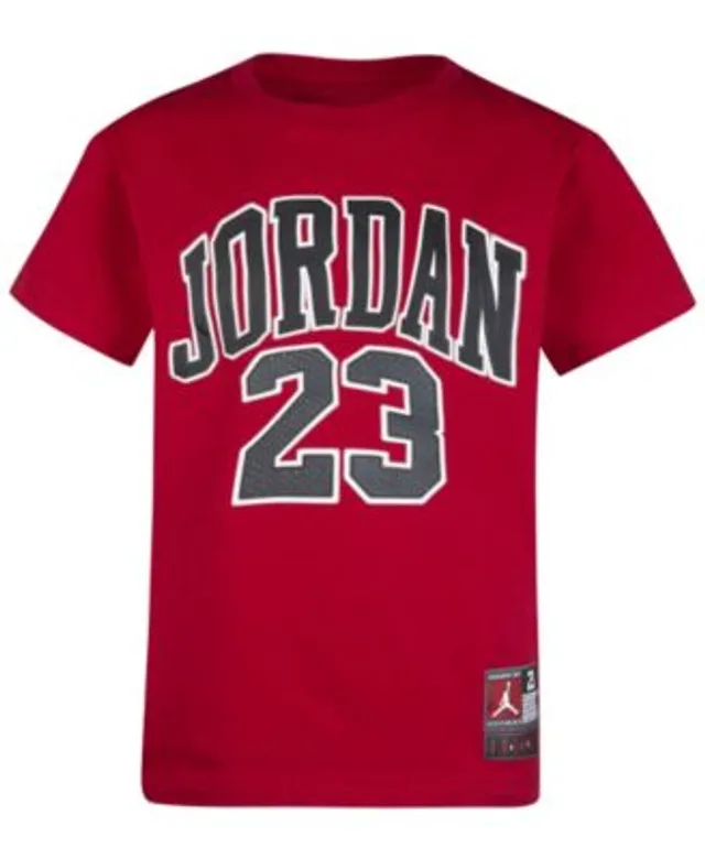 Jordan Little Boys Practice Flight Short Sleeve T-Shirt - Black/Gym Red - Size 6