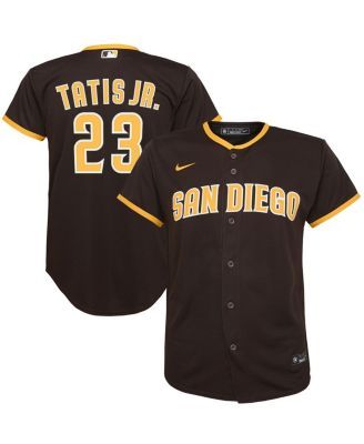 San Diego Padres Stitches Button-Down Raglan Replica Jersey - Brown