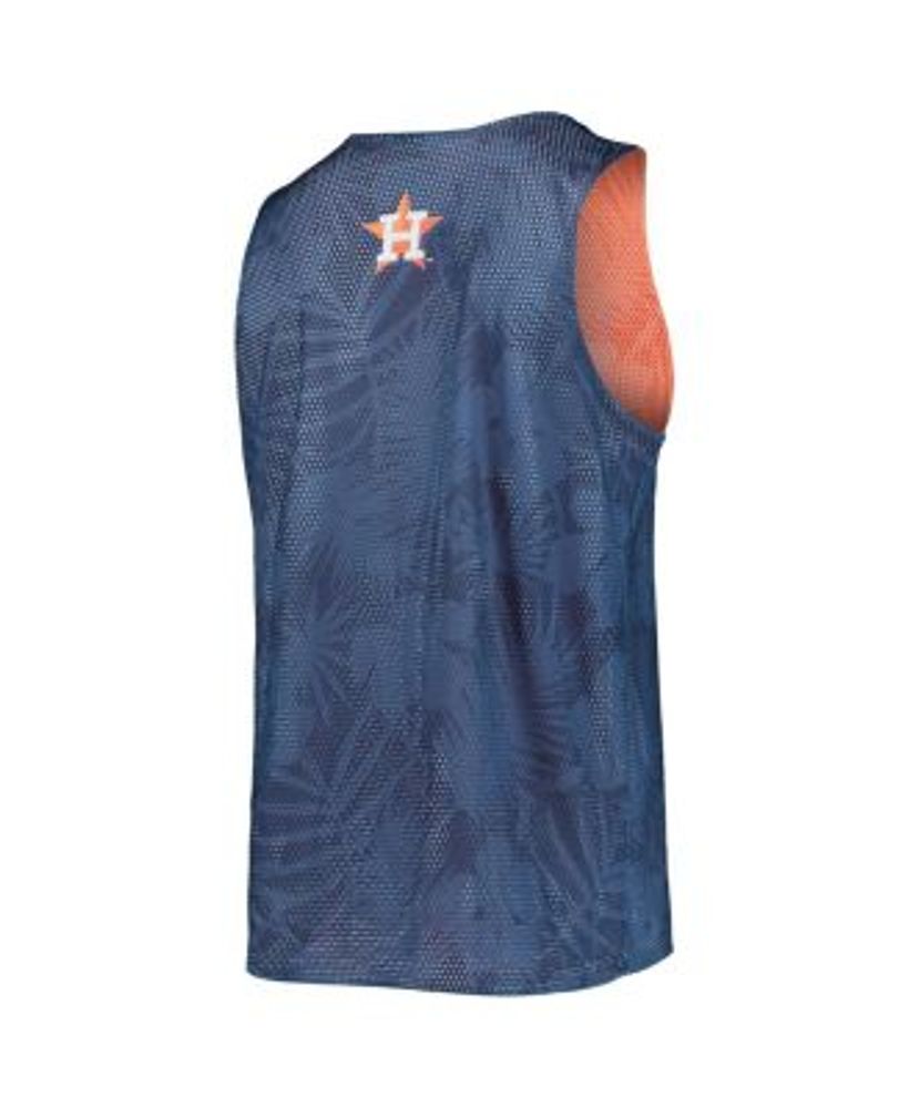 Houston Astros FOCO Floral Reversible Mesh Tank Top - Navy/Orange