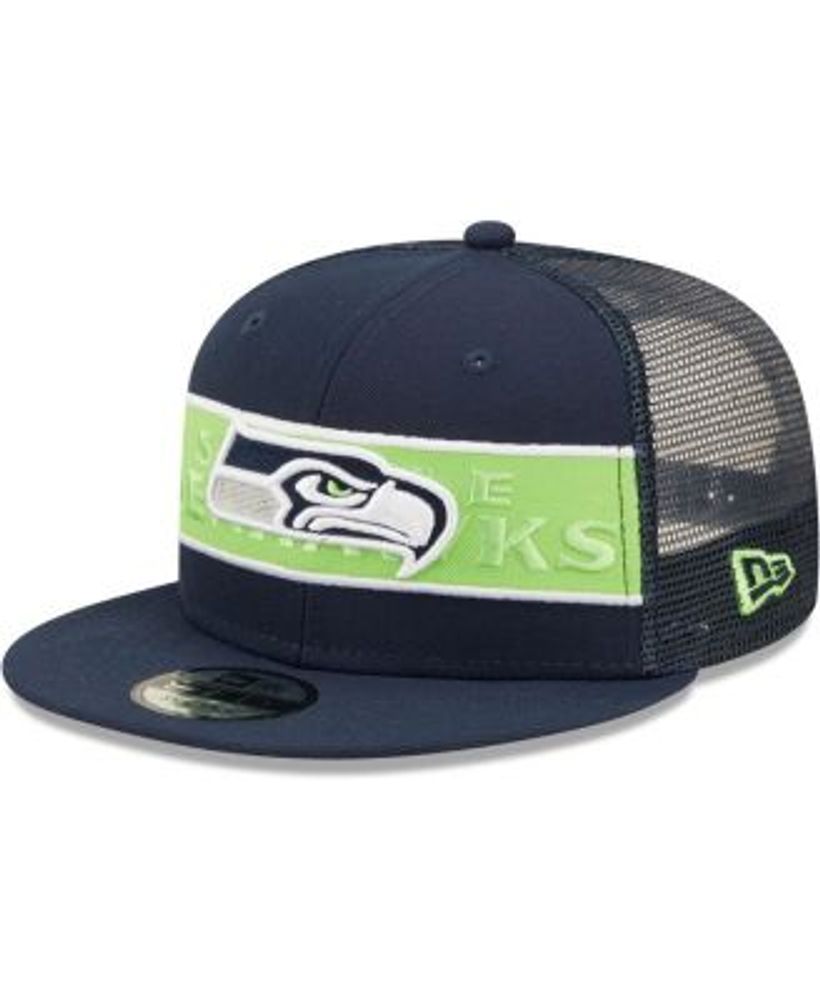 Men's New Era Camo/Black Seattle Seahawks Basic 9TWENTY Trucker Snapback Hat