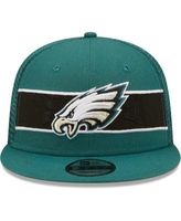 New Era Men's Cream and Midnight Green Philadelphia Eagles Team Stripe  Trucker 9FORTY Snapback Hat