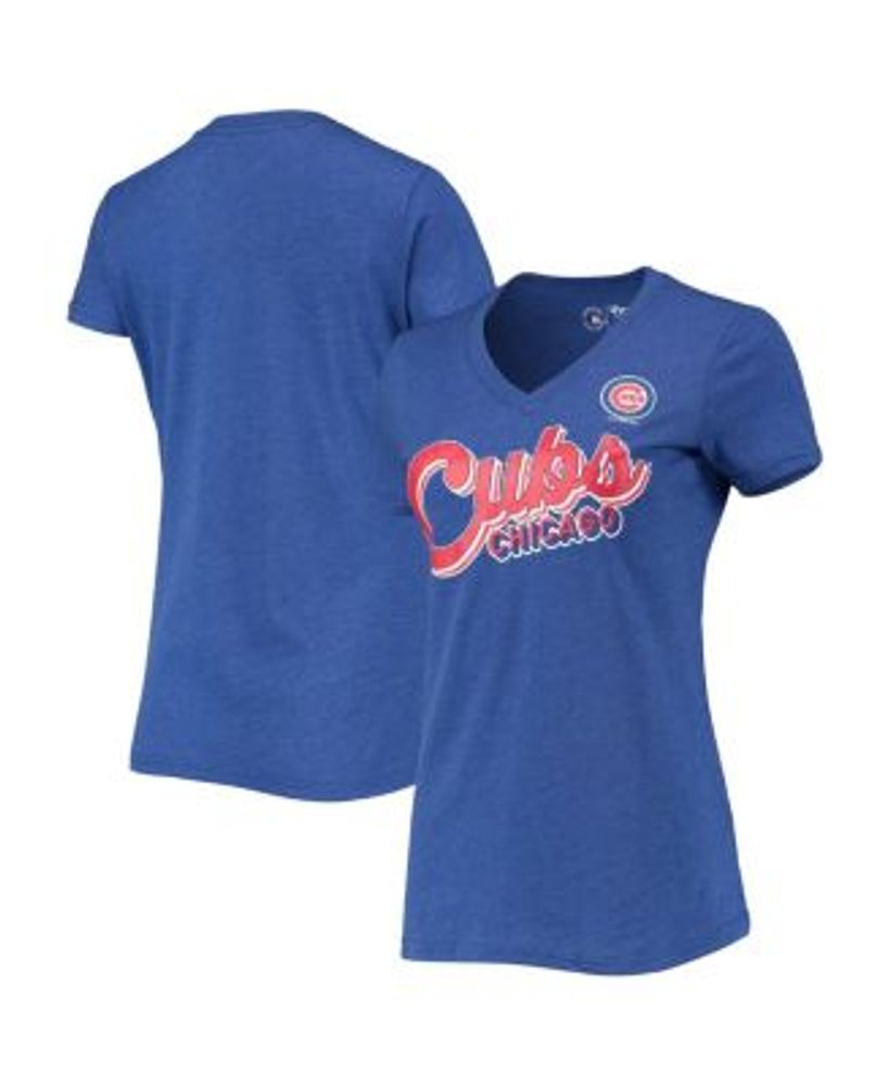 Minnesota Twins G-III 4Her by Carl Banks Women's Goal Line Raglan V-Neck  T-Shirt - Heathered Gray/Navy