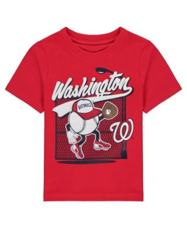 Toddler Red Washington Nationals Team Crew Primary Logo T-Shirt Size: 2T