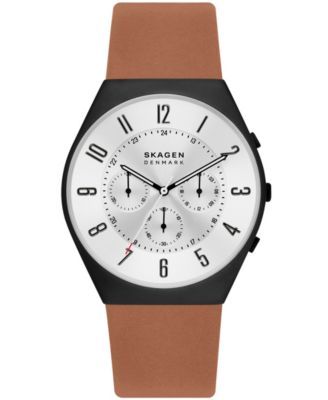 Men's Grenen Chronograph in Brown Leather Strap Watch, 42mm
