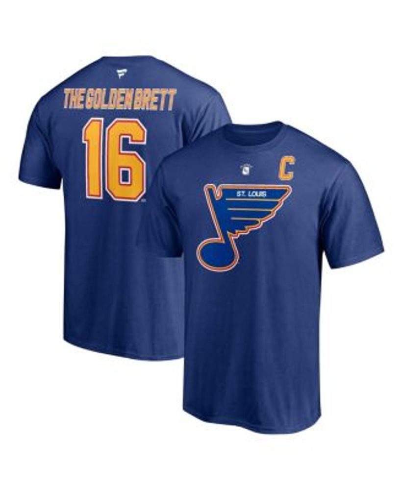 Fanatics Branded Men's Wayne Gretzky Blue St. Louis Blues Authentic Stack Retired Player Nickname Number T-Shirt - Blue