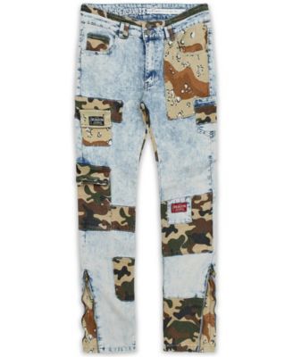 Men's Camo Patchwork Jeans