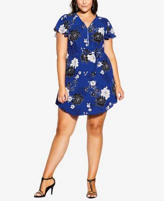 Trendy Plus La Fleur Zip Dress