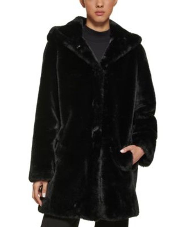 Calvin Klein Women's Faux-Fur Coat 