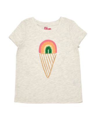 Girls Rainbow Ice Cream Graphic T-shirt