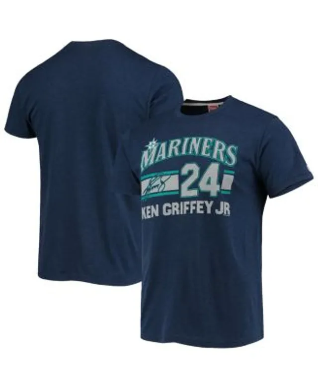 Men's Seattle Mariners Ken Griffey Jr. Homage Navy Remix Jersey Tri-Blend  T-Shirt